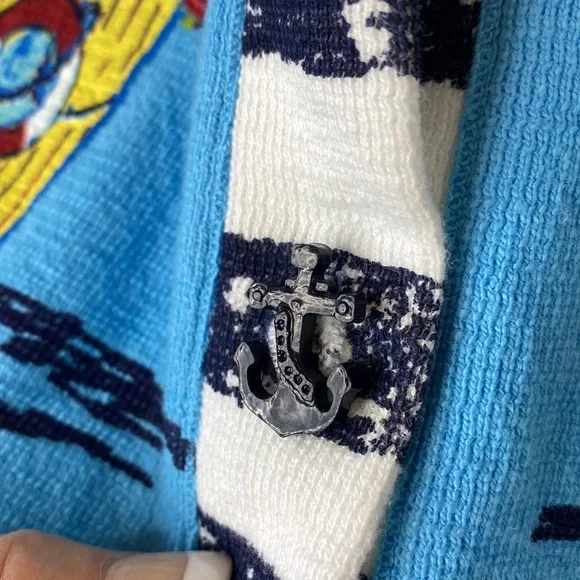 Onque Casual Nautical Ladies Button Down Sweater XL - Picture 7 of 7